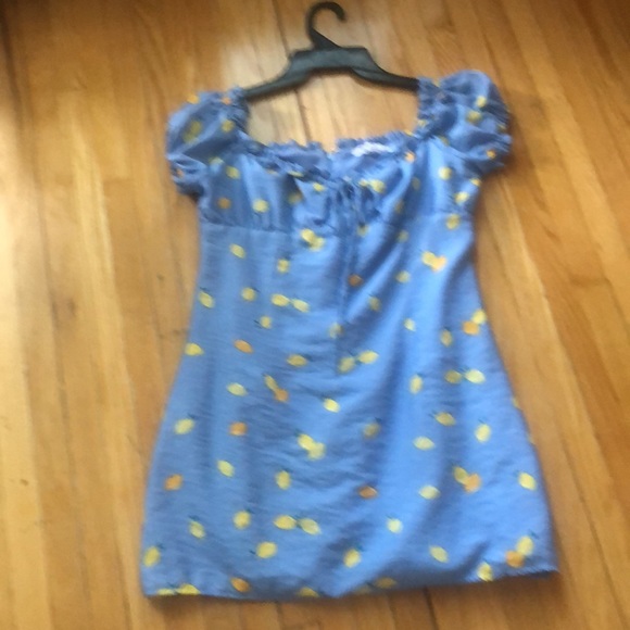 ASOS Lemon Print Off Shoulder Dress - Picture 3 of 4